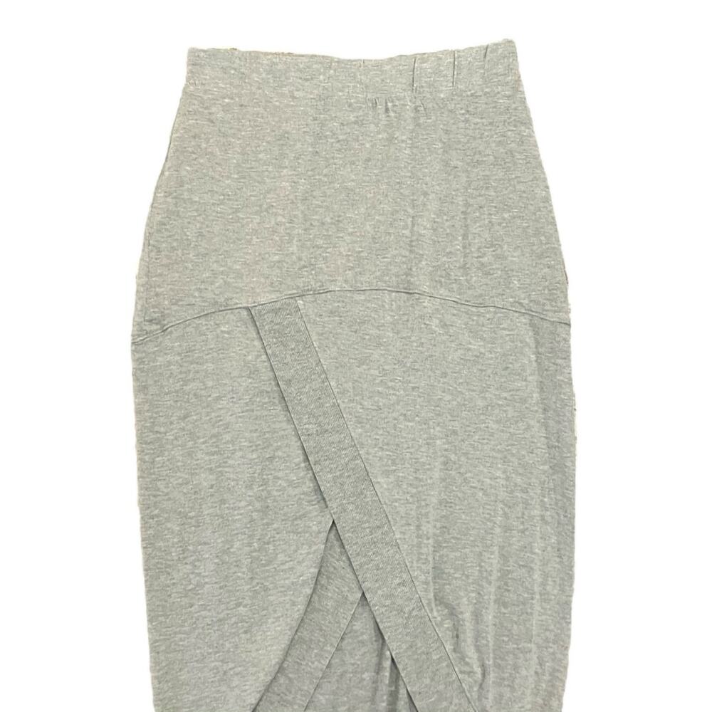Casual Couture Green Envelope LA Women's Gray High-Lo Jersey Knit Skirt | Size L - Picture 3 of 8